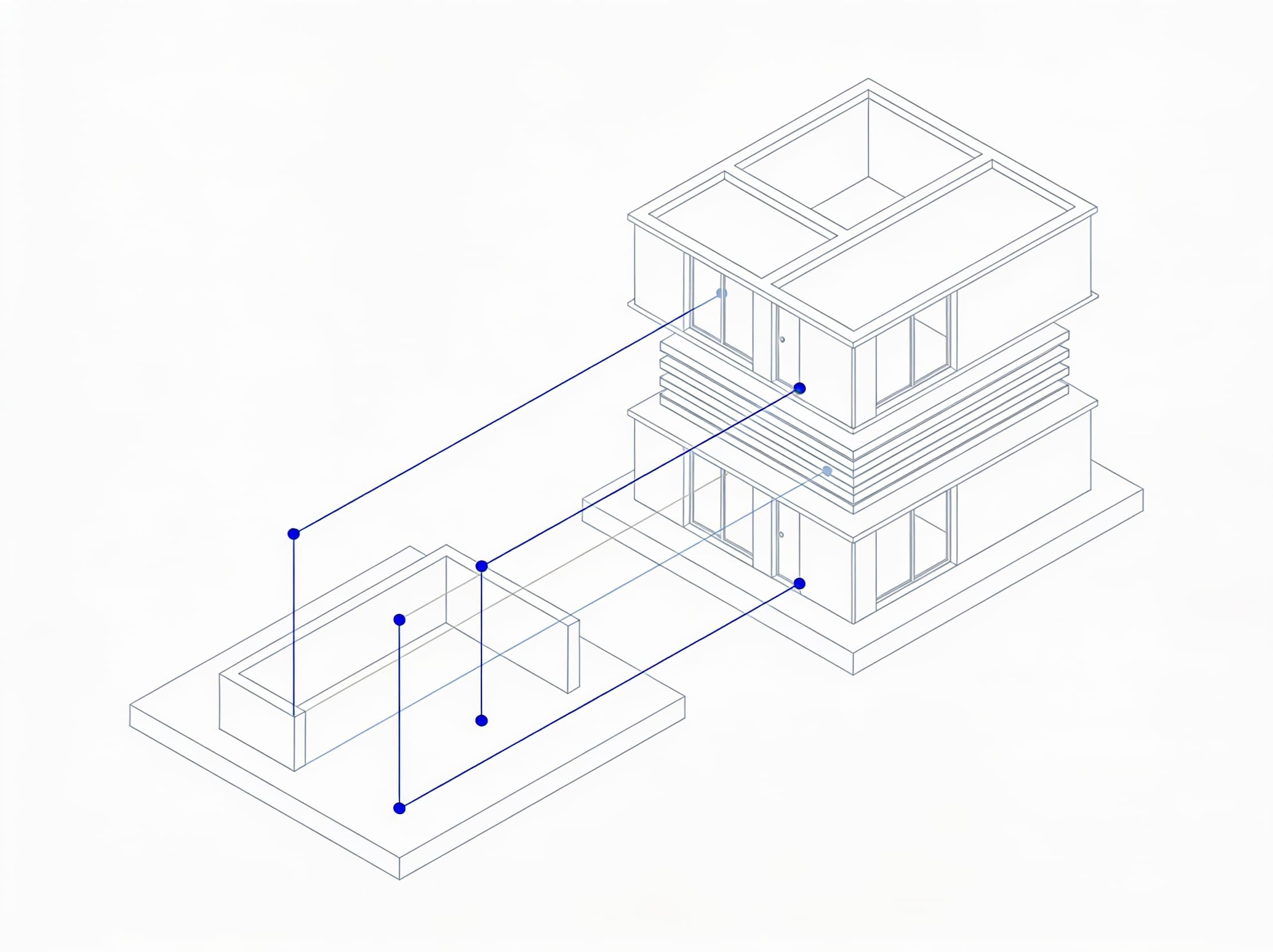 A sealed building beside its own blueprint, connecting what you see to how it is actually built